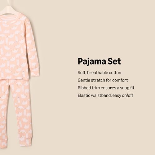 Amazon Essentials x Sofia Grainge Unisex Toddlers' Snug-Fit Cotton Pajamas, Pack of 2, Pink/Polar Bear, 2T