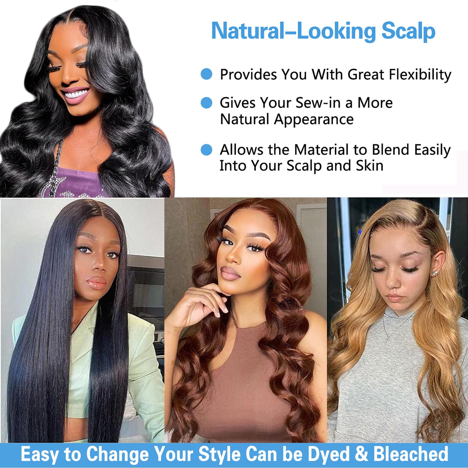 Body Wave Bundles Human Hair Brazilian Hair 3 Bundles Human Hair for Black Women 22 24 26 Inch 10A Grade 100% Unprocessed Body Wave Human Hair Bundles Hair Extensions Natural Color