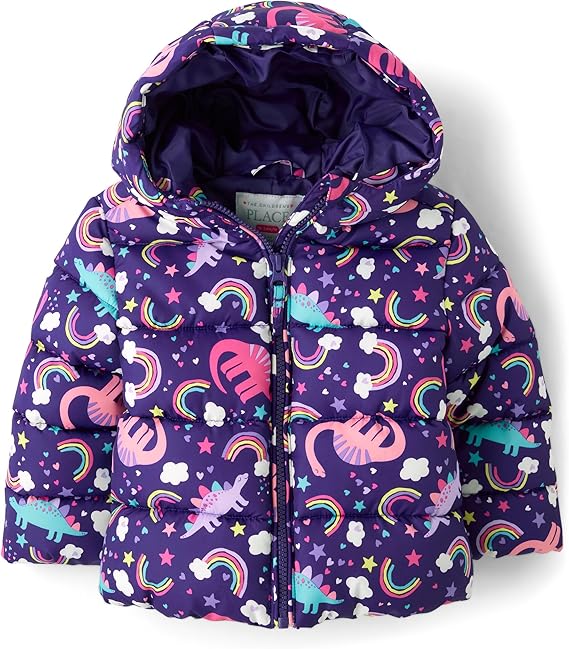 The Children's Place baby girls And Toddler Medium Weight Puffer Jacket, Wind-resistant, Water-resistant Jacket, Rose Quartz, 5T US