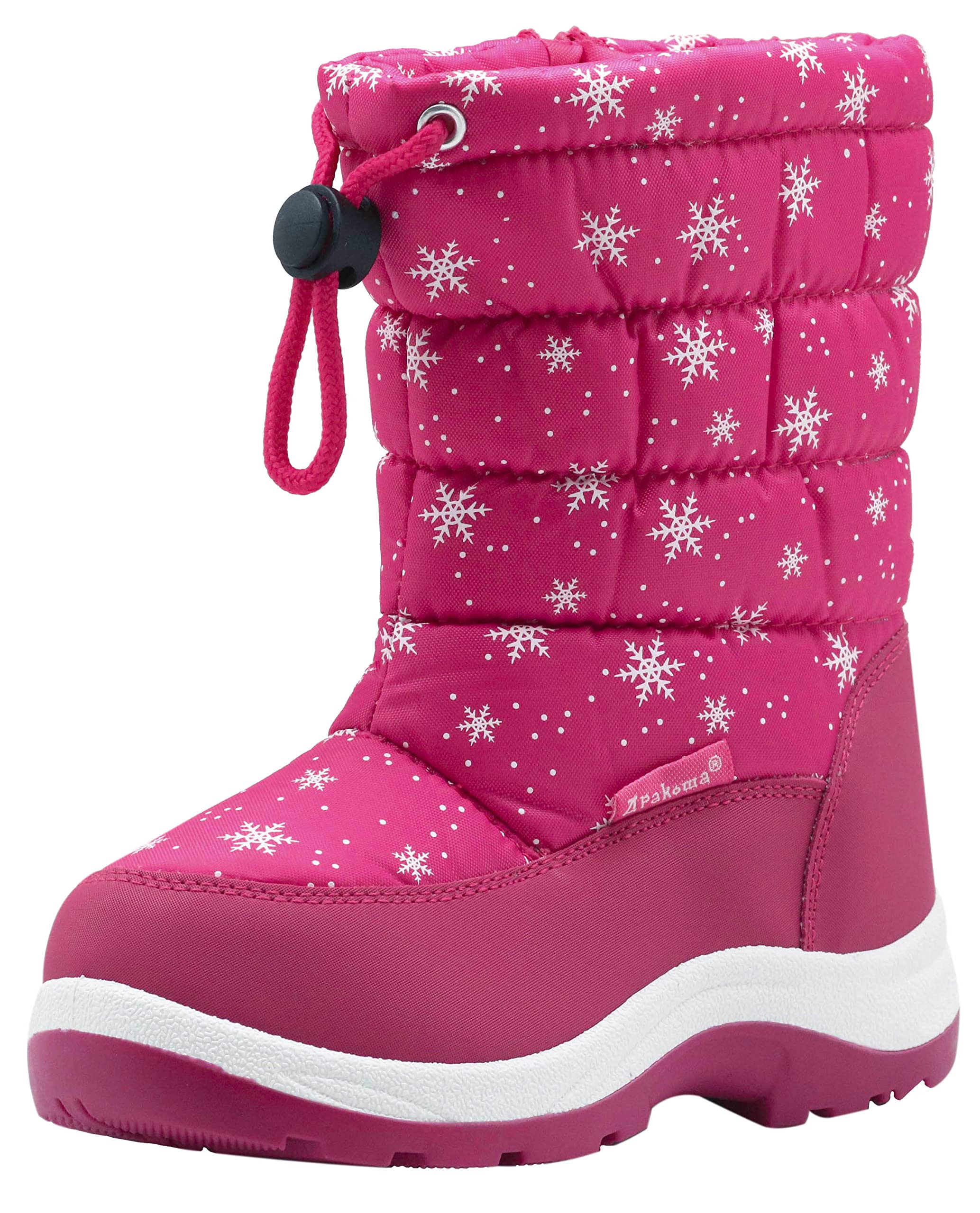 Apakowa Kid's Cold Weather Snow Boots (Toddler/Little Kid) (Color : Peach, Size : 7 M US Toddler)